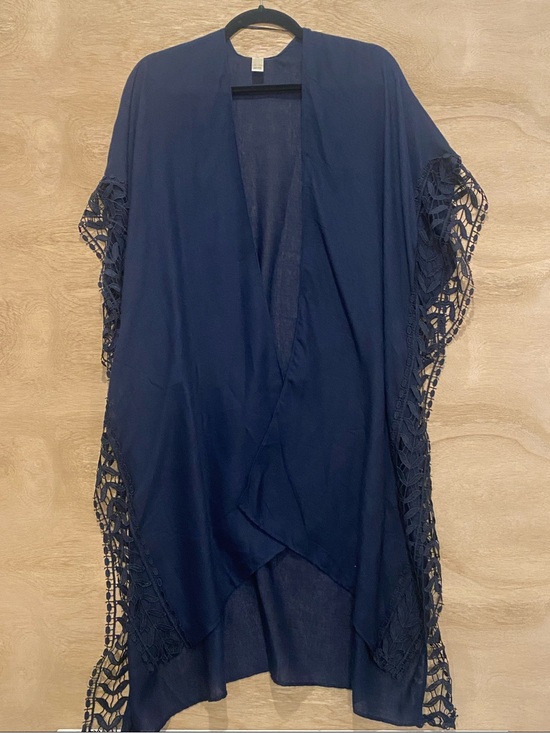 C Other - C Navy Blue Crochet-Sleeve Swim Cover-Up